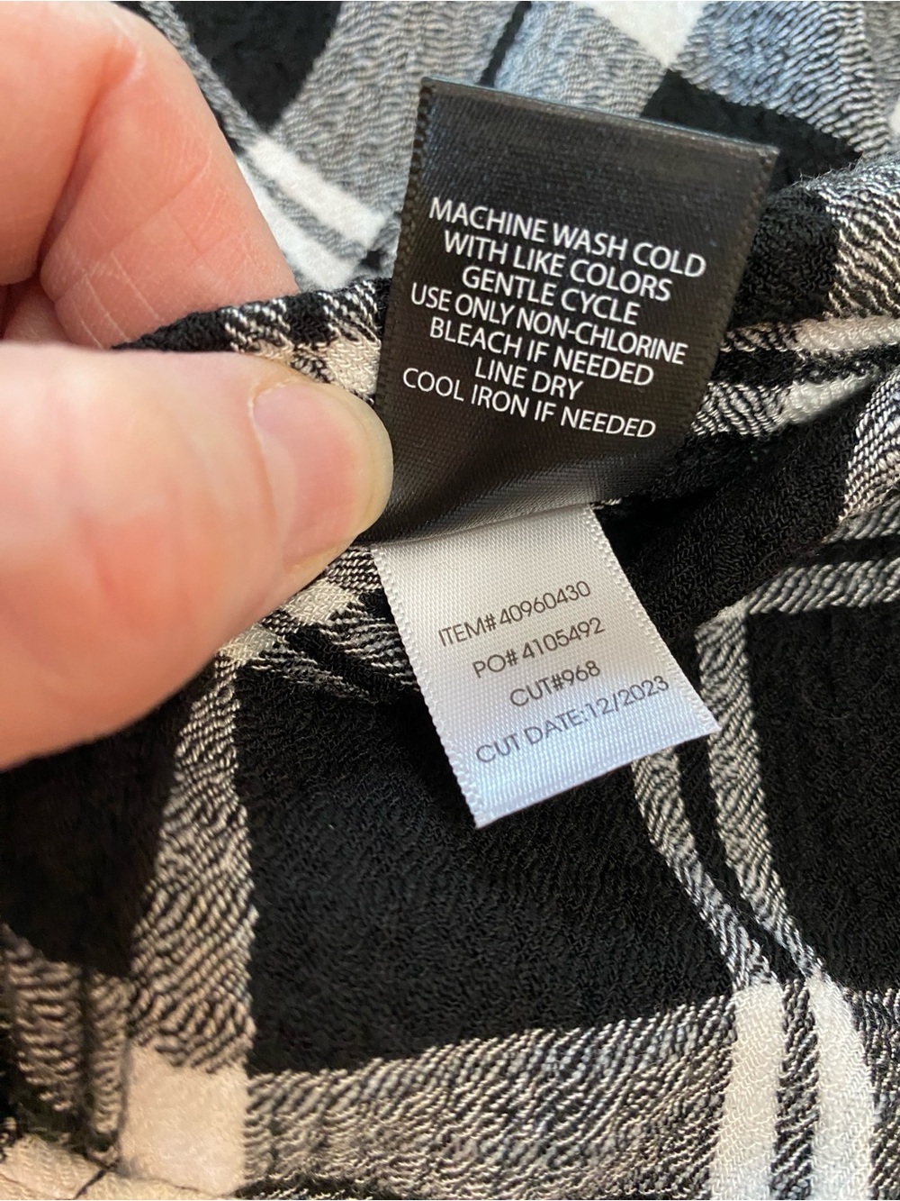 Torrid - Lizzie Crinkle L/S Flannel Gauze, Button up Tunic, B/W Plaid, Sz 1X - Picture 5 of 9